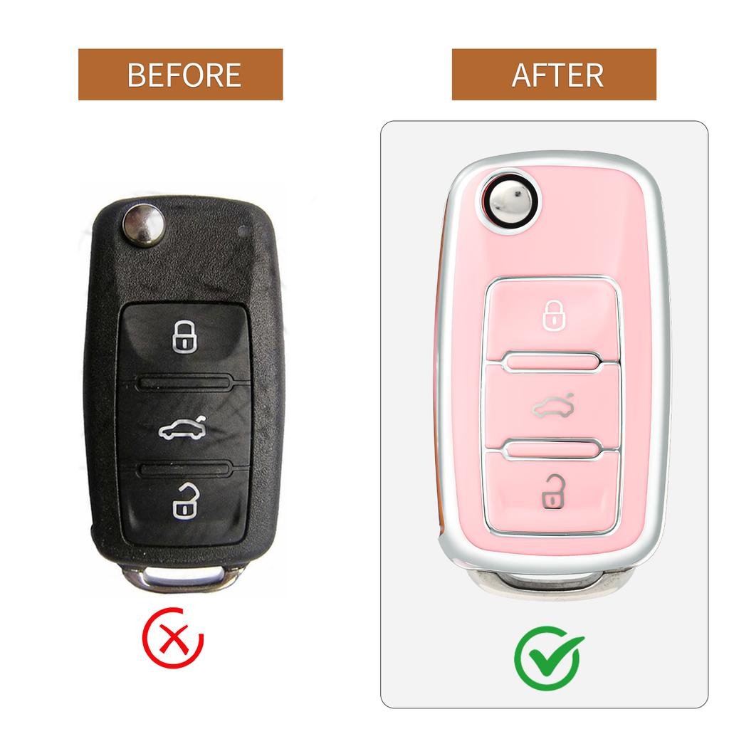 360° Protection Car Key Case Shell For Volkswagen VW Polo Tiguan Passat B5 B6 B7 Golf 5 EOS Scirocco Jetta MK6 Octavia Skoda A5
