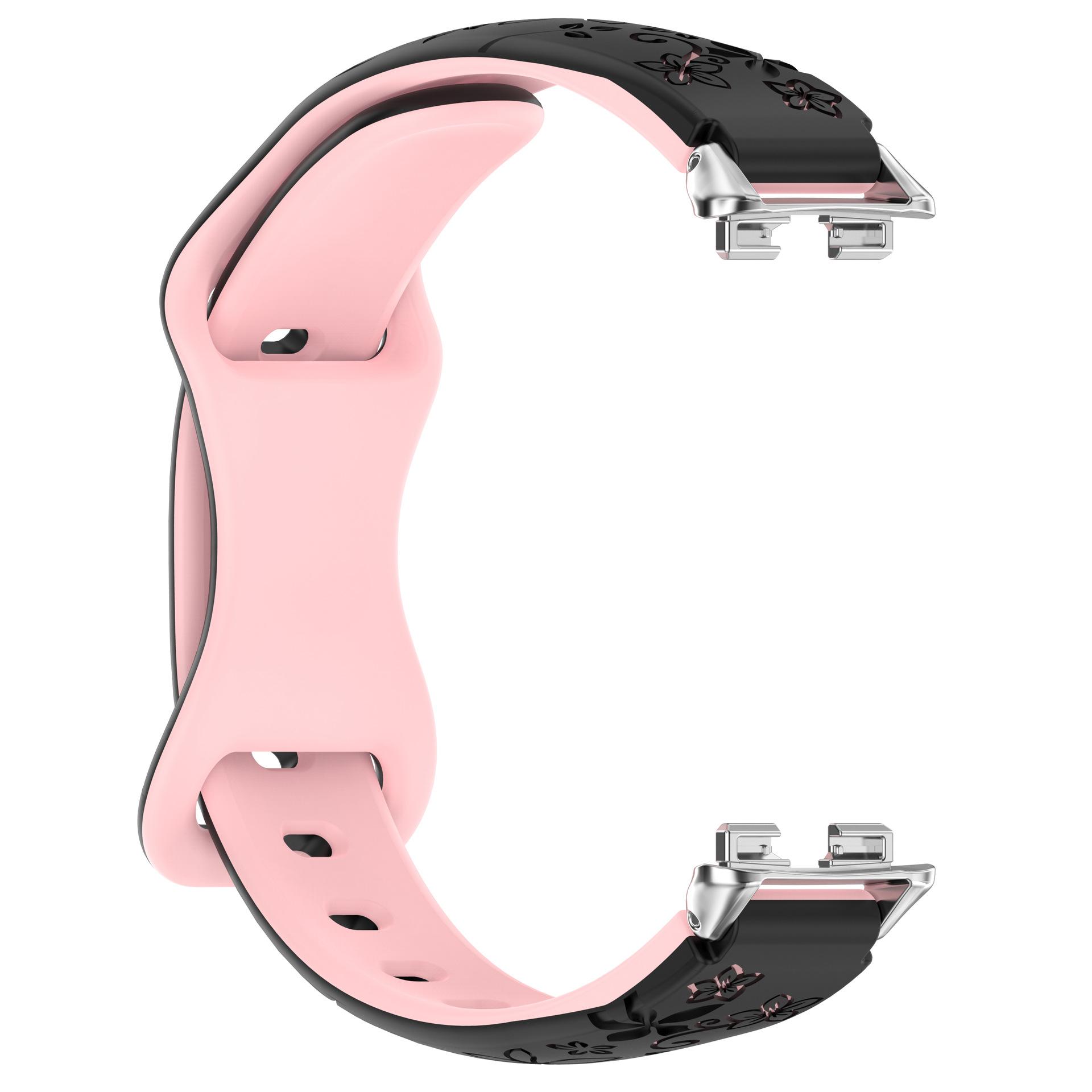 

Женский ремешок с 3D гравировкой цветка для huawei watch 10 9 8, силиконовый браслет для huawei band 10 9 8, дышащий ремешок для смарт-часов for huawei band 9