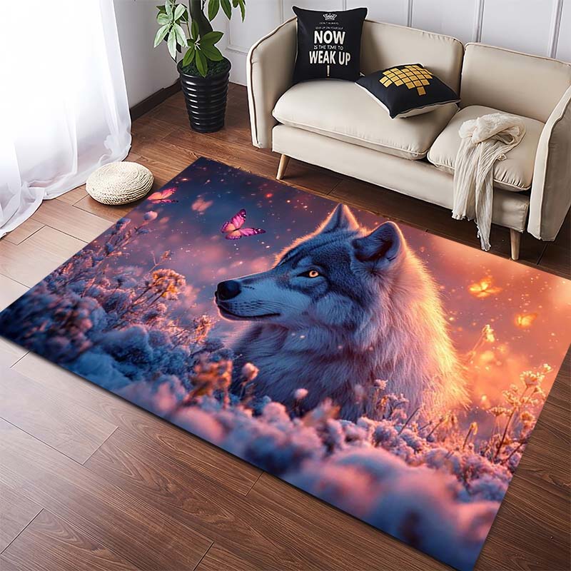 Cute White Maltese Puppy Portrait Area Rug, Non-Slip Floor Mat