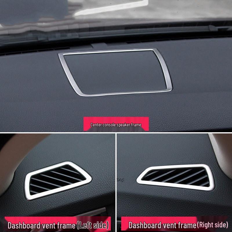 BMW 5 Series GT Interior Modification: Center Console Vent & Window Lift Handle Bright Strip Stickers for 528 535i.
