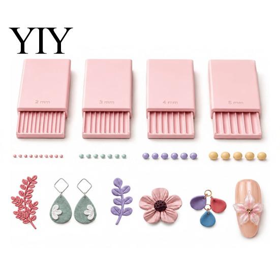 Polymer Clay Flower Petal Tool 4Pcs/Set Gel Ball Maker Tools, Roller, 2mm 3mm 4mm 5mm DIY Earring Making Kit Sphere Shaper, Nail Art Bead Roller