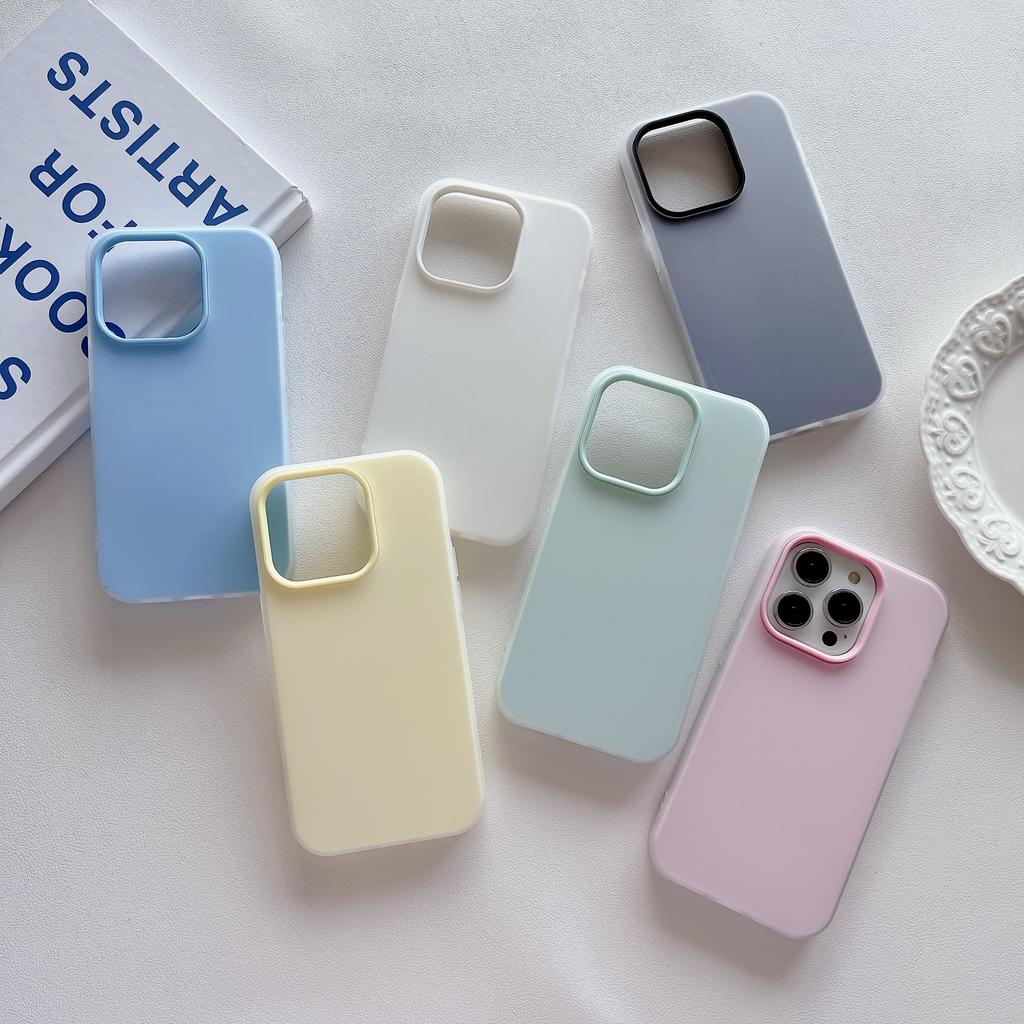 2-In-1 Simple Macaron Solid Color Suitable for iPhone15Pro Max Apple 16 Mobile Phone Case 13/14 Soft Case