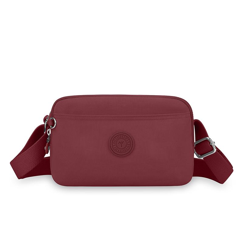 Nylonová crossbody taška s více kapsami, dámská lehká malá taška přes rameno