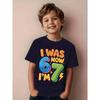 European Sizes 7th Birthday T-Shirt - Fun "I'm 6, Now I'm 7" Number 67 Design with Balloons and Confetti - Soft, Breathable Crewneck Casual Tee