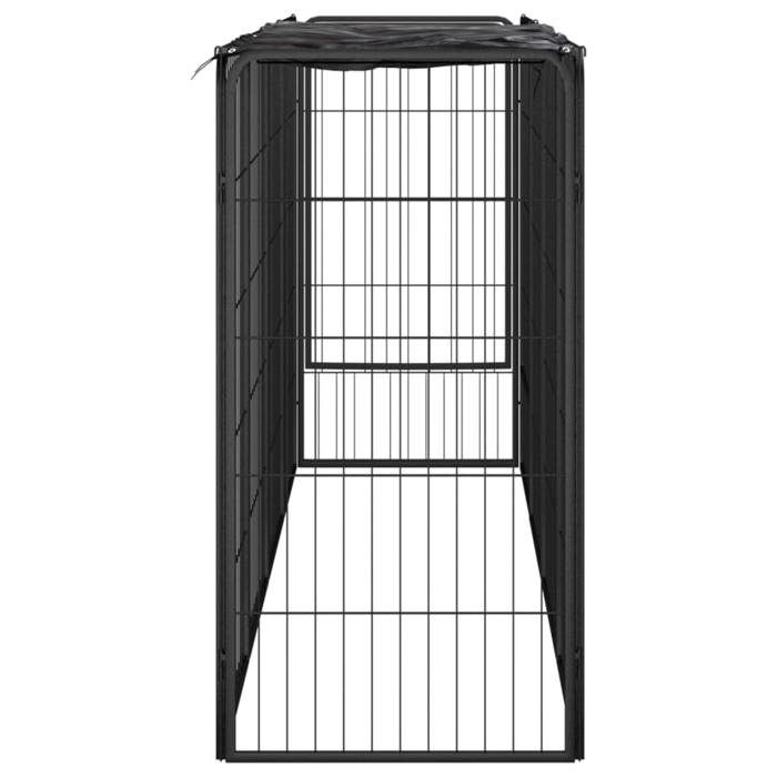 VidaXL Dog Playpen 10 Panels Black 50x100cm Powder-Coated Steel 3115948