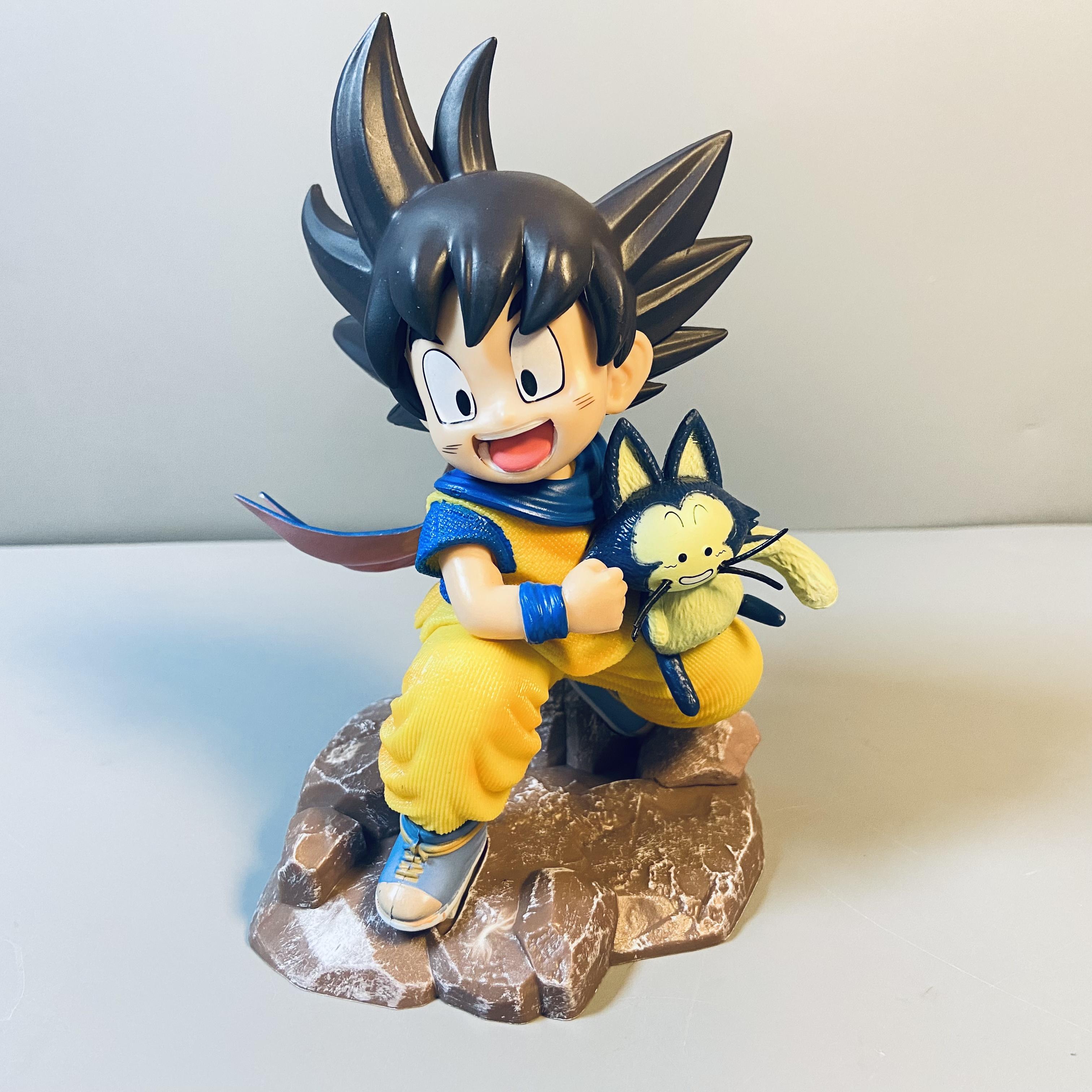

Dragon Ball Childhood Little Goku Hugs Puer Ya Mu Tea Little Follower Figures Doll Pvc Model Statue Collection Toys Ornamen Gift