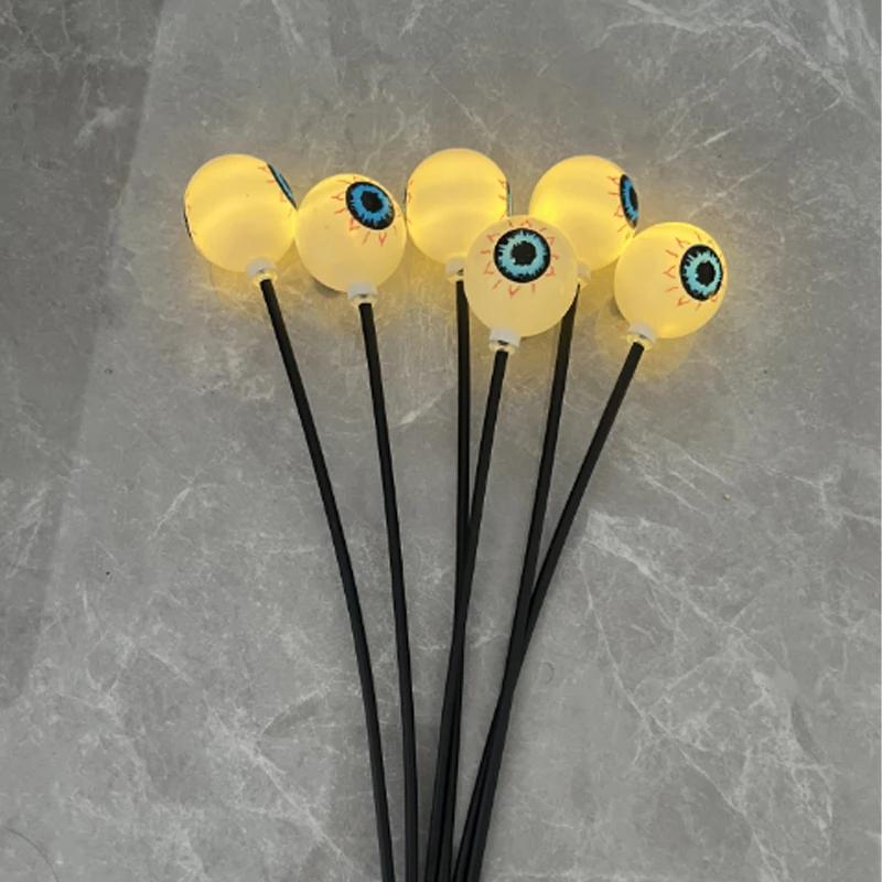 Scary Eyeball Lights Led Halloween Outdoor Solar Powered Green Eyeball Blinking Firefly Lights Waterproof Solar Path Lights
