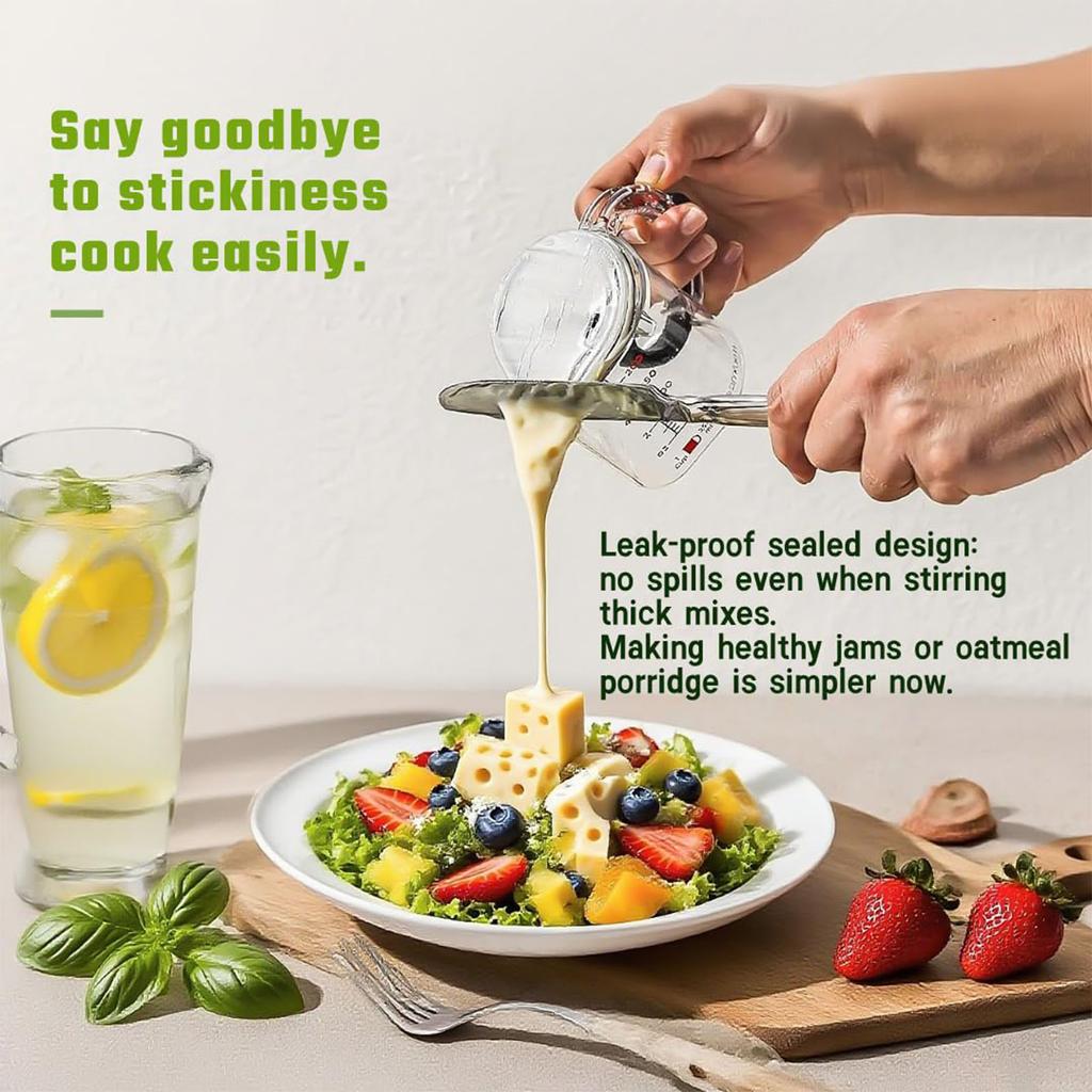 4-in-1 Adjustable Measuring Cup All  One Multifunctional With Scraper Seal Base Space Saving Easy To Clean For Cooking Baking