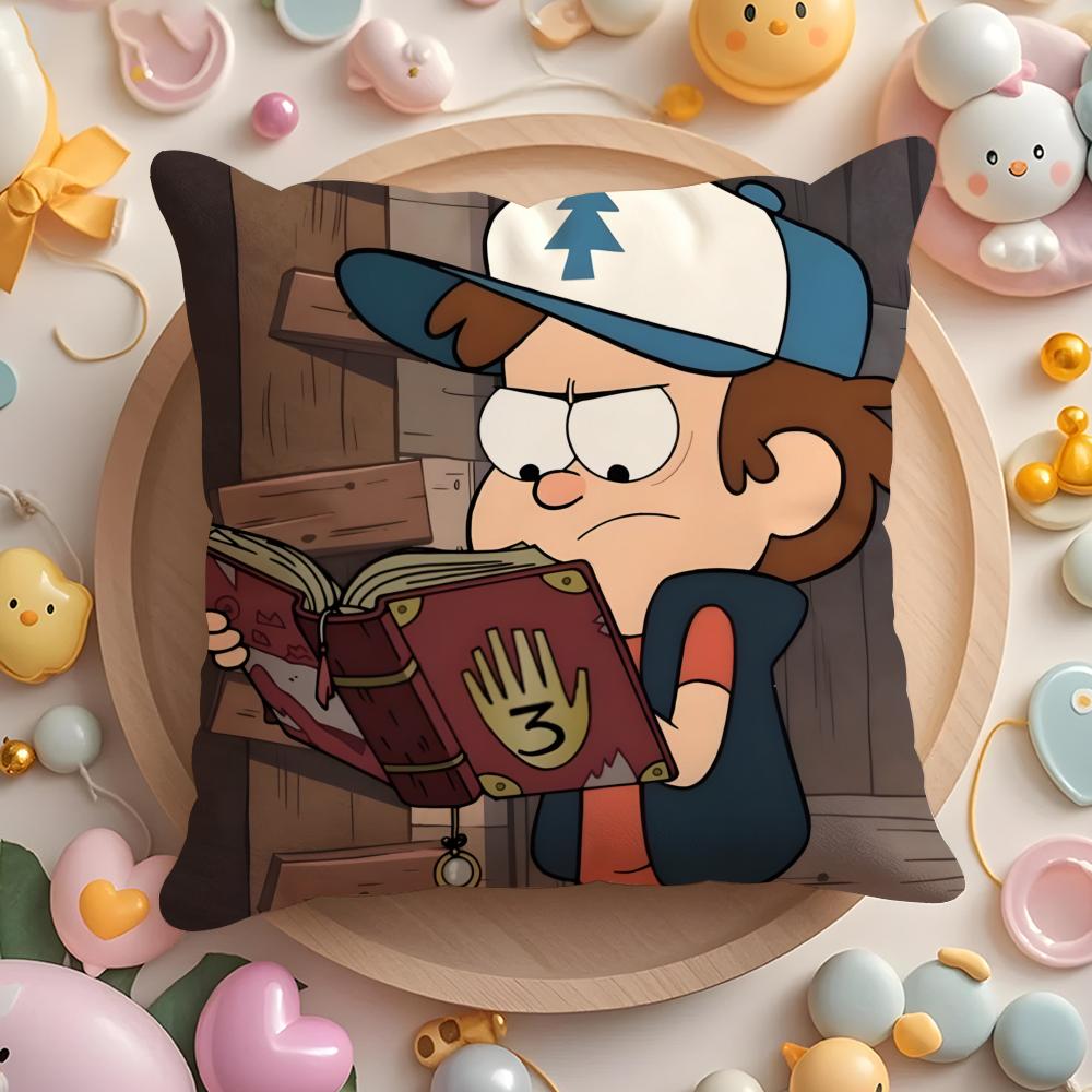 G-gravity F-falls Anime Cushion Cover Home & Car Multi-Scene Pillow Cover - Reversible, Soft & Durable for Daily Use