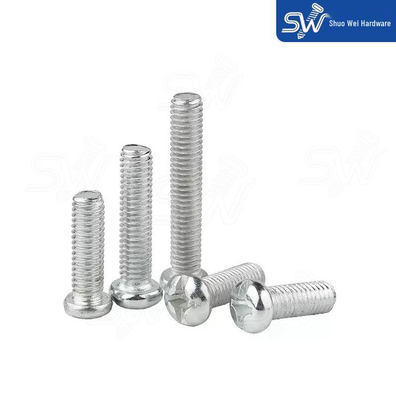 Galvanized M2-8 Phillips Pan Head Machine Screw M2X4 White Zinc (100 pcs)