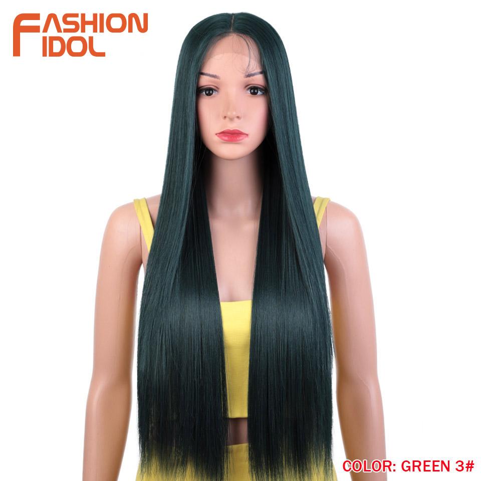 

FASHION IDOL 30inch Straight Lace Front Wigs Synthetic Wigs For Women Blonde Blue 613 Heat Resistant Cosplay Lolita Straight Wig (as the picture,150%&30inches&Lace Topline)