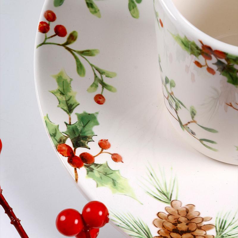 Weihnachtsbaum Keramikteller Europäischer Stil Geschirr Kaffeetasse Essteller Obst Snack Westliche Gerichte Küche Weihnachtsgeschenk Qualität