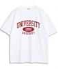 UNDEROFF [2Pack] Oversized Crew Neck University Short Sleeve T-Shirt 4 Colors