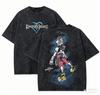 T-shirt Lavé Kingdom Hearts 2026 Nouveau Modèle Vêtements Personnalité Chemise Vêtements Toute l'Année Streetwear Tendance Vintage Respirant