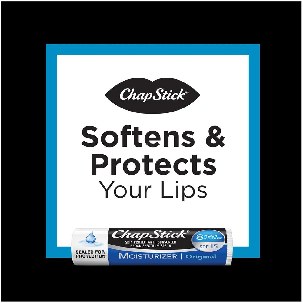 ChapStick Moisturizer SPF 15 Protective Vitamin Lip Balm. E 4 G