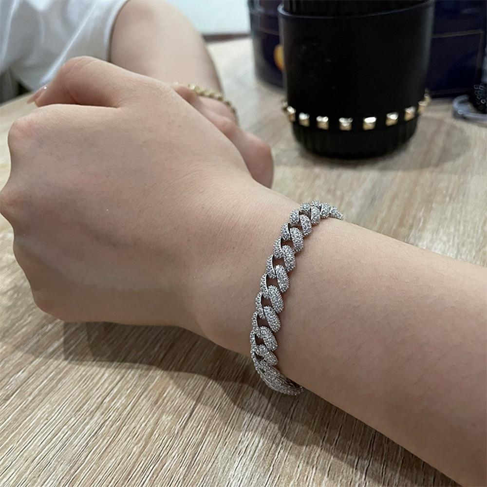 

925 Sterling Silver Created Moissanite Diamonds Bracelets For Men Women Fine Jewelry