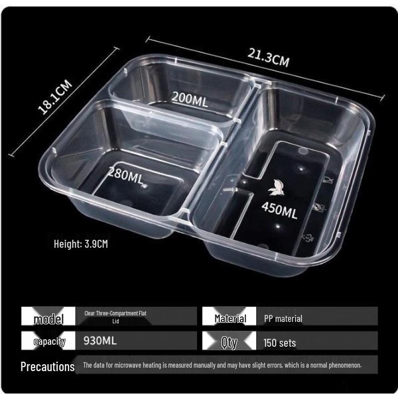 Custom Multi-Compartment Disposable Food Containers - 4, 5, or More Compartments - Takeaway Bento Fast Food Boxes, Rectangular Lunch Boxes