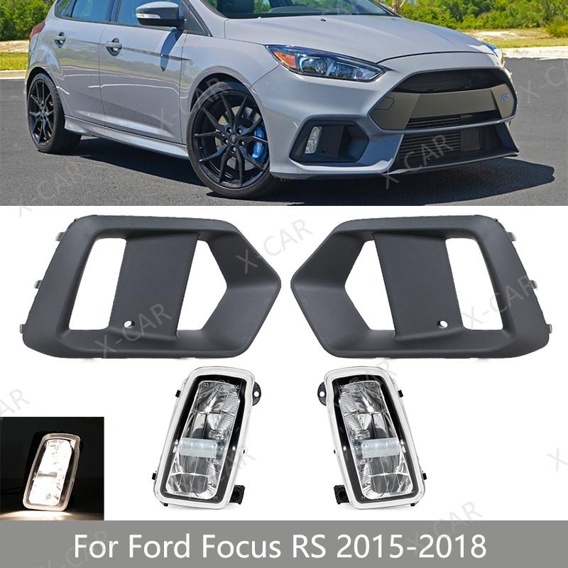 Car Front Bumper Fog Lamp Foglamp Cover Frame Cap Hood Bezel For Ford Focus RS 2015 2016 2017 2018 Foglight