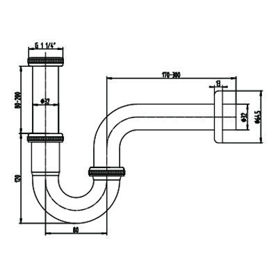 Stainless Steel  P Trap Toilet Siphon P-trap Basin Sink Drain Bathroom Siphon