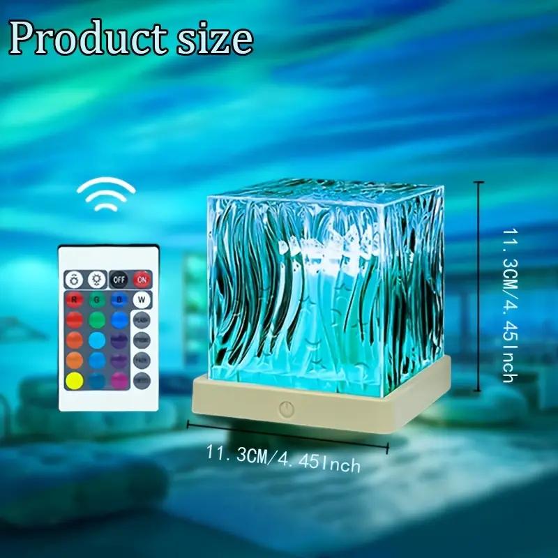 Aurora Ocean Wave Projector Light 16 RGB Colors Auto Rotating Ambient Night Light with Remote Control Home Room Decoration Birthday Gift for Kids