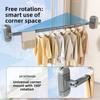 Modern Plastic Double Rod Wallmounted Clothes Drying Rack For Home Balcony Use