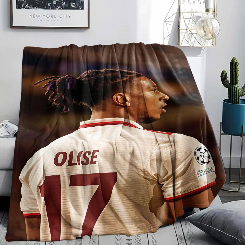 Michael Olise Printed Flannel Blanket, Soft Throw for Bedroom Sofa, Washable,soccer Fan Merchandise, Great Gift.