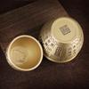 Wealth Attracting Pure Brass Cornucopia Polished Auspicious Baifu Rice Cylinder Desktop Ornament 95mm Feng Shui Bowl Office Desk