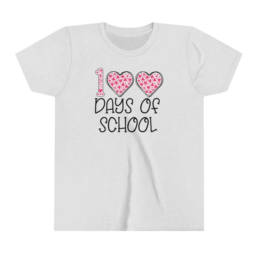Футболка  100 дней в школе  для девочек, Кокетливые сердечки, 100 дней умнее, Размеры 6-20, Унисекс XXXXL