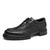 Lässige Lederschuhe Herren Herbst und Winter neue Herrenmode atmungsaktiv Leder runde Spitze schwarz Schnürschuhe Business vielseitige Schuhe