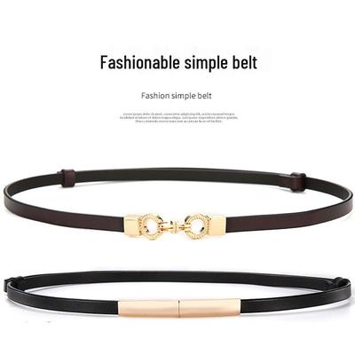 Women's Stylish Thin Leather Belt for Skirts, Dresses, and Coats