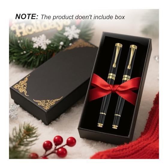 PATIKIL Premium Metal Rollerball Pen, 0.5mm Black Ink, Metal Ballpoint Pen, Luxury Finish for Men and Women, Office Signing, Writing, Gift, Black