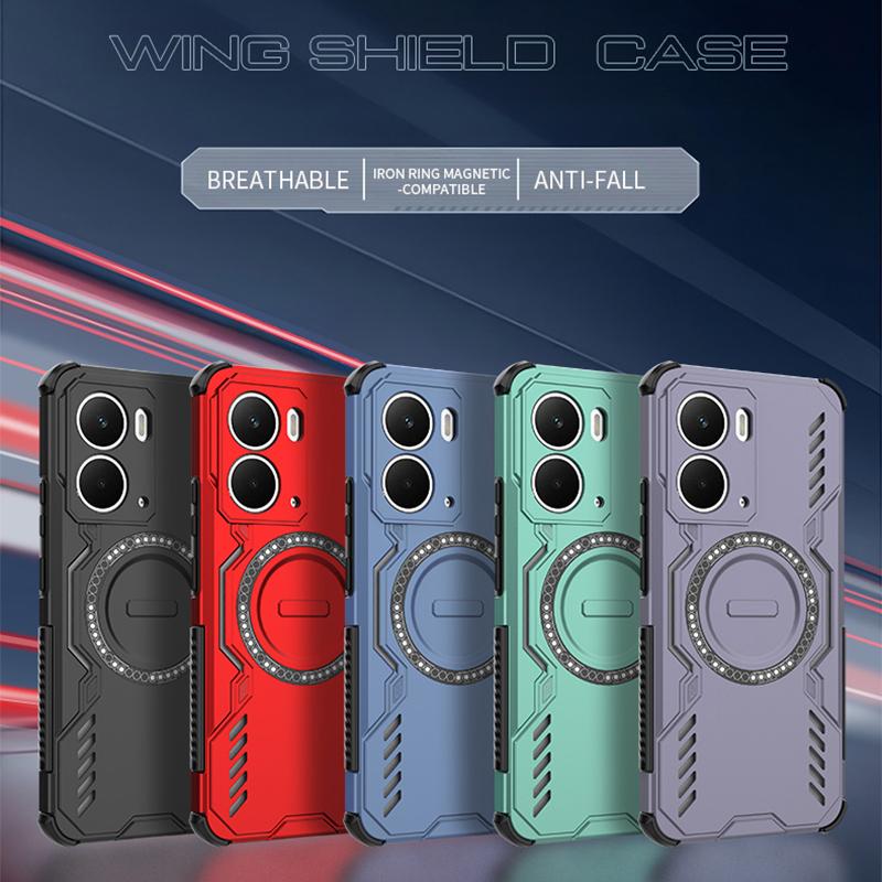 KEYSION Hollow Heat Dissipation Case for Realme P3 5G Silicone+PC Magnetic Cooling Shockproof Phone Cover for OPPO Realme P3 5G