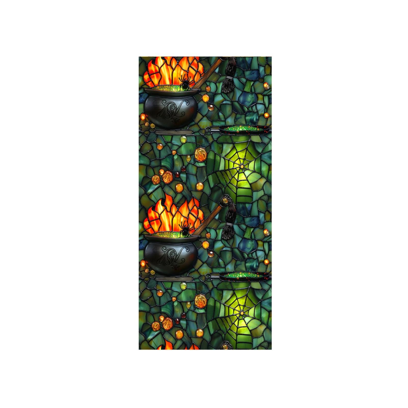 

Halloween Crow Window Stickers Non Adhesive Window Flowers PVC Static Transparent Film Glass Stickers One Size