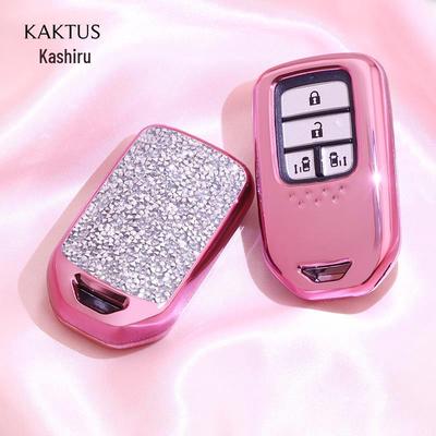 KAKTUS Diamond-Studded Rhinestone Key Case for Honda Crider, Accord, CRV, Civic, Fit