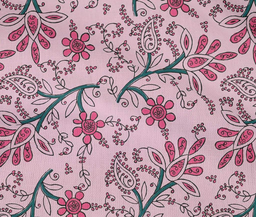 oneOone Bavlna Flex Fabric Listy & Floral Block Print Fabric By Yard 40 Inch