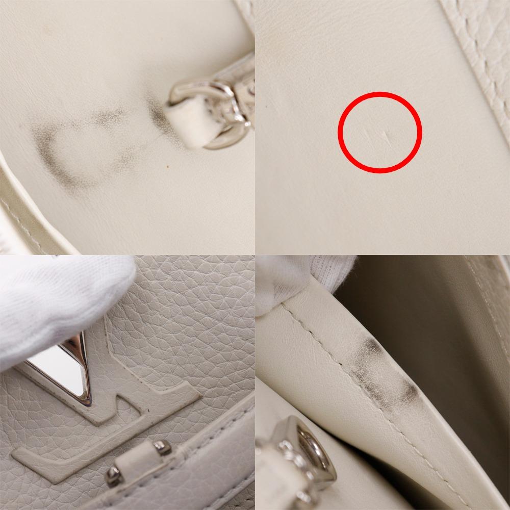 LOUIS VUITTON CAPCSINE MM Handbag Parnasea Blue / white/Taurillon Clemence Leather Women Used