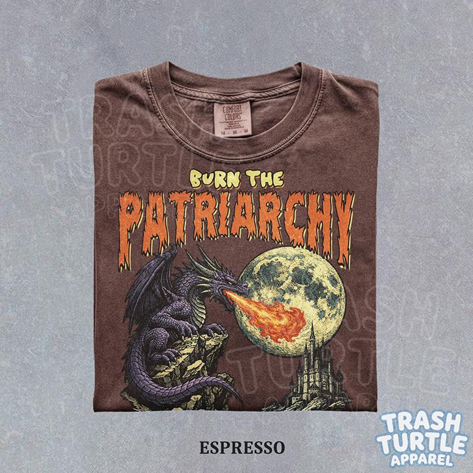 Burn The Patriarchy Shirt, Vintage Feminism Dragon Tshirt, Feminism Cute T-shirt, 90s Graphic Tee XL