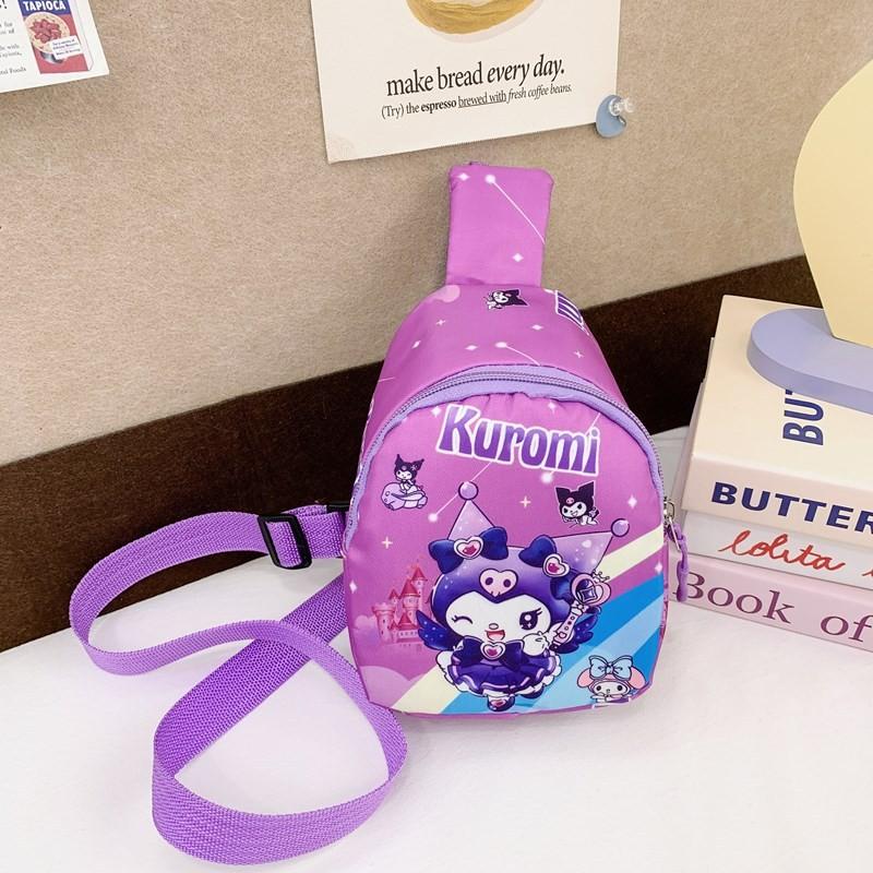 

Стильная, очаровательная и детская нагрудная сумка, изготовленная из ткани Оксфорд для дошкольников Purple Kuromi