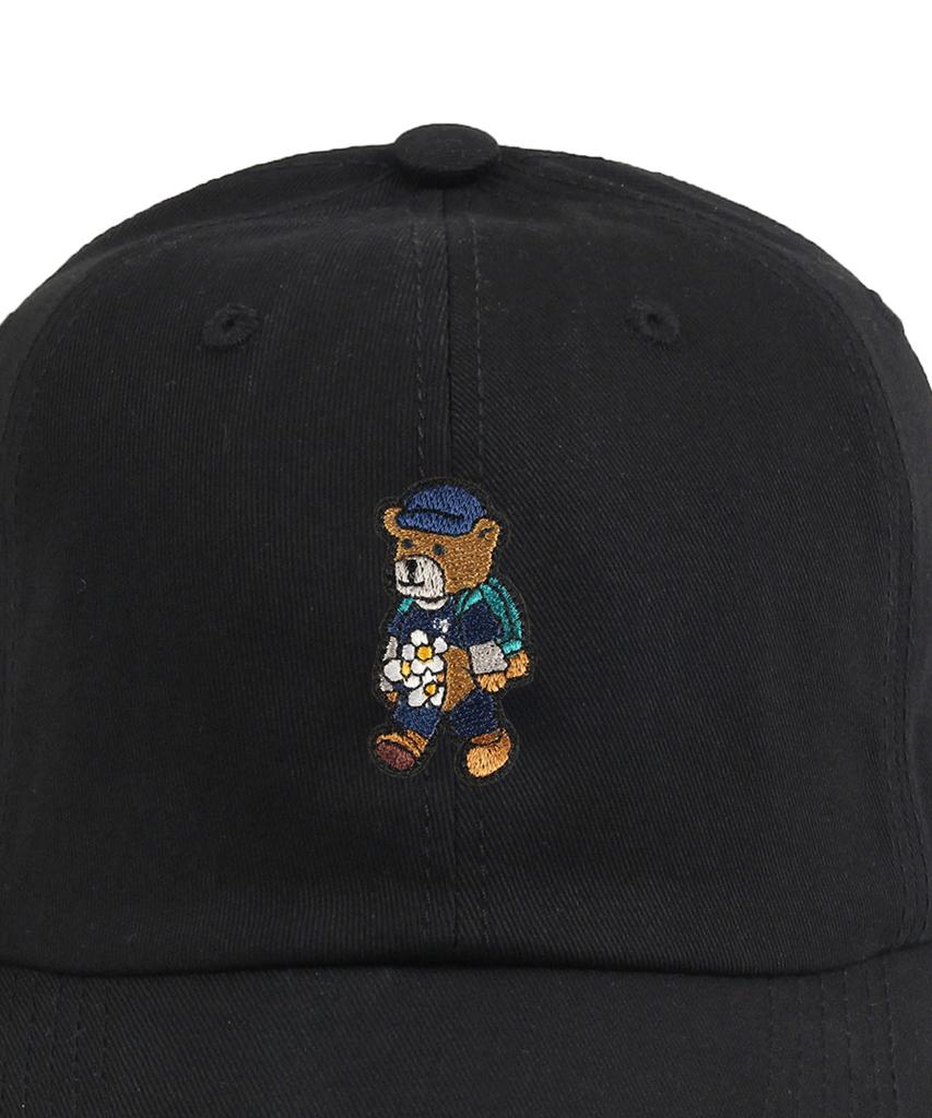 GRAVER [Unisex] Daisy Bouquet Bear Embroidered Ball Cap_Black