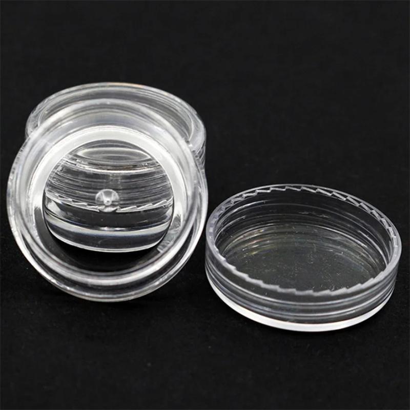 50/100/200pcs 2.5ml Clear Cosmetic Bottles Containers Pot Sample Clear Cream Jar For Nail Arts Small Clear Can Tin For Balm