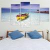 5 Panels Bootschiff Bilder Leinwandmalerei Meereslandschaft Poster und Drucke Wandkunst für Wohnzimmer Heimdekoration Ohne Rahmen