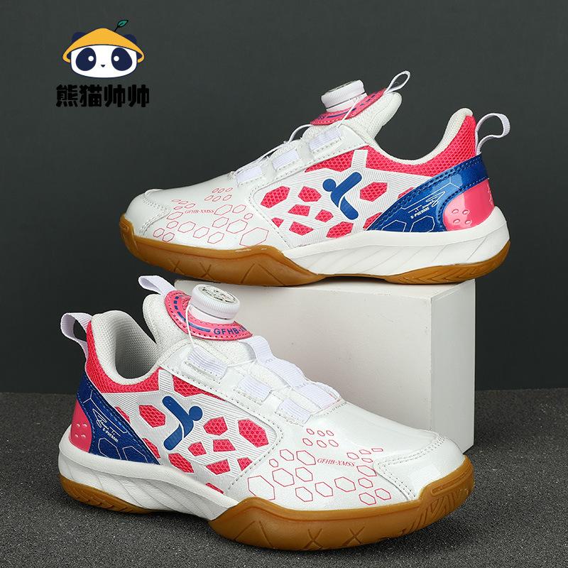 Fashion Children Teen Spin Buckle Badminton Shoes Table Tennis Volleyball Tennis Shoes Competition Training Shoes