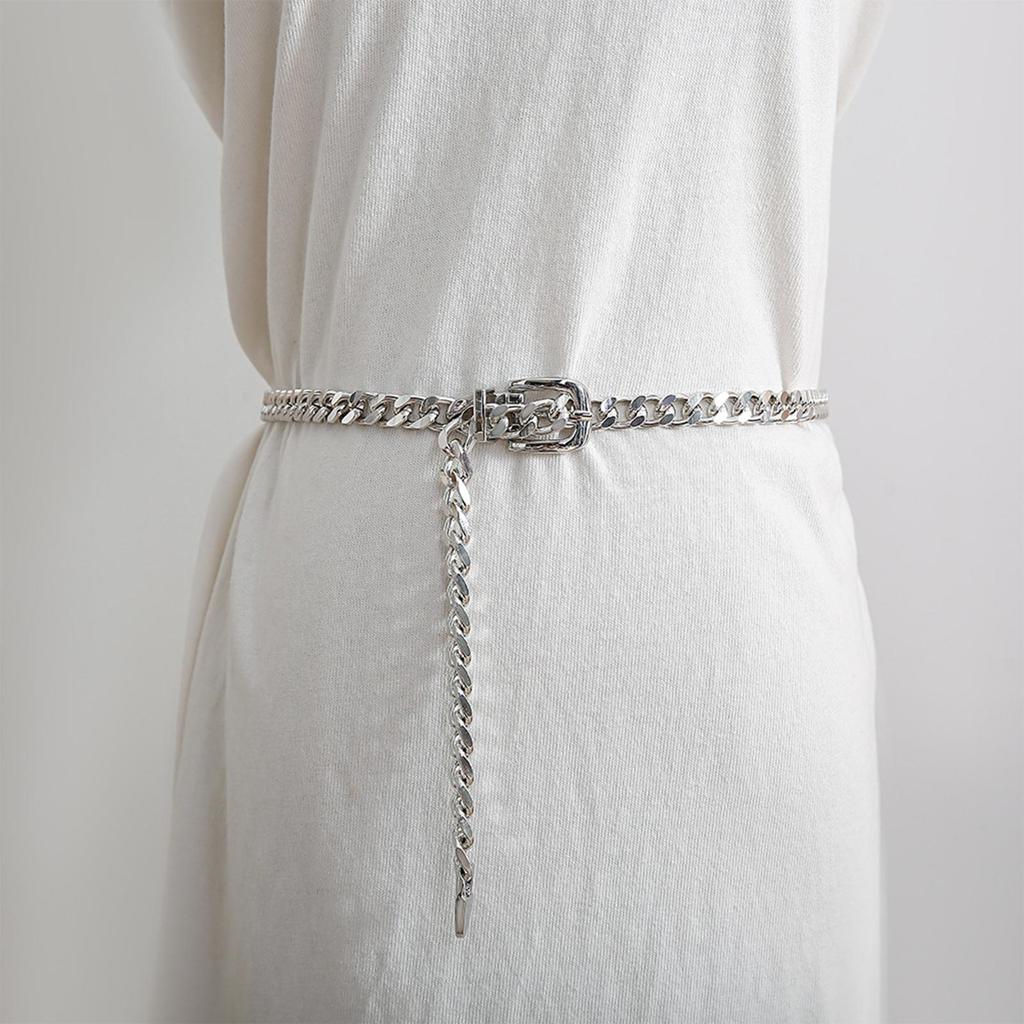 1 Pcs Women's Clothes Chain Belt Metal Waist Chain Dress Belts Metal Belt Adjustable Decoration