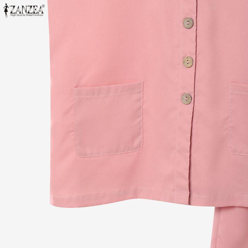 ZANZEA Women Sleeveless Vest Tops and Long Pants Casual Two Piece Suit Sets
