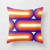 Vibrant Orange Rainbow Sunset Print Pillow Cover Abstract Geometric Lines   Sofa Car Office Cushion  Home Decor
