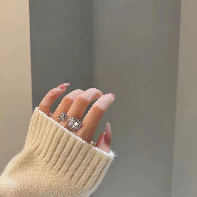 Trendy Open Adjustable Diamond Ring for Women: Elegant, Versatile, and Exquisite Birthday Gift Adjustable Open Size