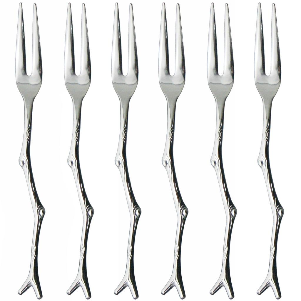 Nagao Small Twig Fruit 5 forks 1 extra Stainless Made in Japan Forks, 12.3cm, + fork, 18-8 Steel,