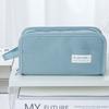 Multifunctional Solid Color Pencil Case Zipper Large Capacity Stationery Storage Bag Anime Goods Badge Pen Bag Organizer Student