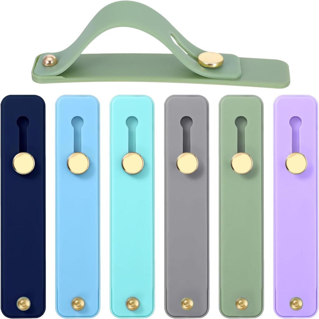 6 Pcs Telescopic Finger Strap Silicone Strap for Phone Cell Phones Straps Grip Holder Back Hand Band Phone Holder Grip Portable Finger Straps for