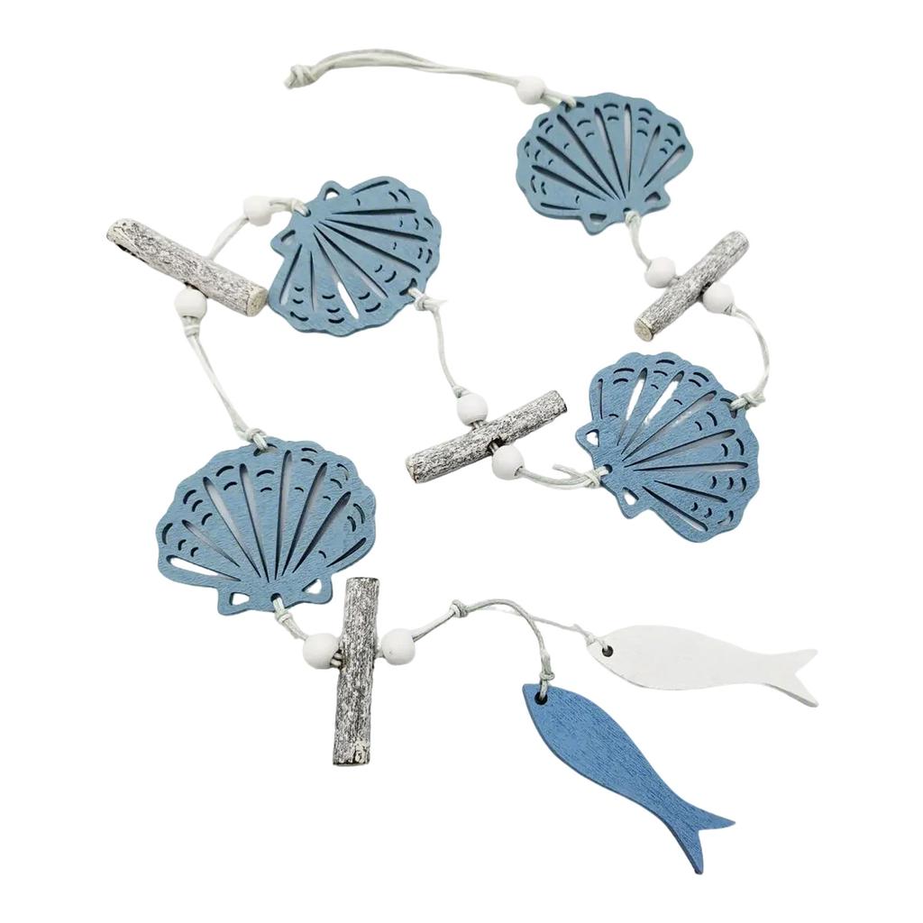 Ocean Theme Wood Hanging Ornament Starfish Sea Shell Design Sun Catcher For Home Wall And Garden Decoration Wall Art